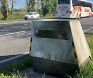 Damage to French speed camera