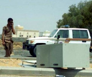 Tipped over Saudi speed camera