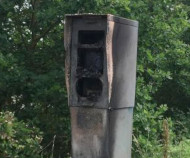 Burned French speed camera