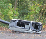 Smashed speed camera in France