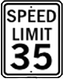 35 MPH speed limit sign
