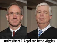 Justice Brent R. Appel and David Wiggins