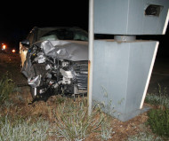 Audi crashes into speed camera