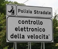 Italy speed camera sign