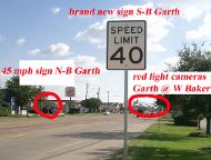 Baytown speed limit sign