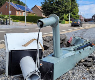 Trashed Belgian speed camera