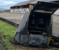 Torched French speed camera