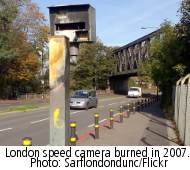 London speed camera burned in 2007
