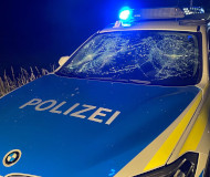 Smashed photo radar car in Germany