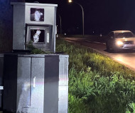 German speed camera smashed