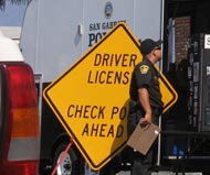 Driving license checkpoint