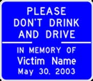 DUI memorial sign