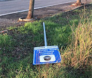 Italian speed camera sign knocked down