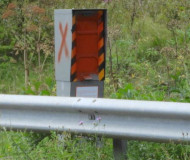 Sprayed French speed camera