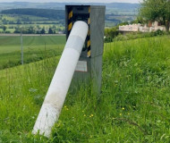 Bollard blocks speed camera