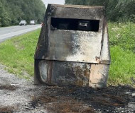 Torched speed camera in France