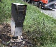 Burned French speed camera