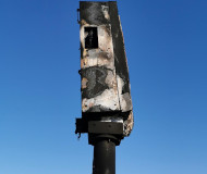 Burned French speed camera, April 2023