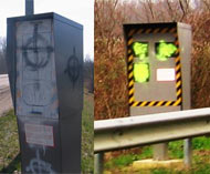 French speed cameras painted