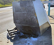 Torched French speed camera