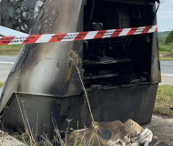 Burned speed camera in France