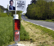 Spraypainted French speed camera