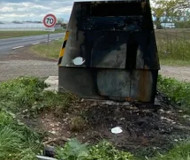 Burned speed camera in France
