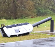 Cut down speed camera in France