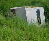 French speed camera in a ditch