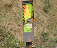 Neon painted French speed camera