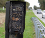 Burned French speed camera