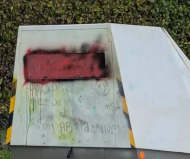 Painted French speed camera