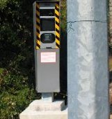 French speed camera photographs pole