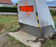 Red paint on speed camera