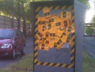 French speed camera stickered