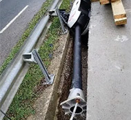 Toppled French speed camera