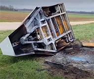 French speed camera burned