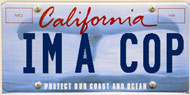 IMA COP license plate