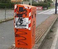 Italian speed camera spraypainted 2022