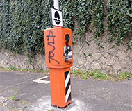 Spraypainted Italian photo radar unit