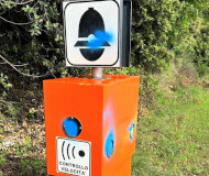 Spraypainted speed camera in Italy