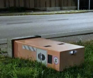 Knocked over speed camera