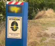 Spraypainted Italian speed camera