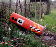 Tipped over Italian speed camera