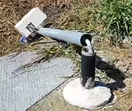 Toppled speed camera in Italy