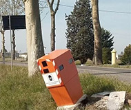 Leaning Italian speed camera