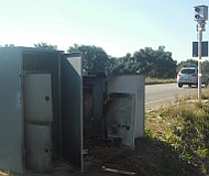 Italy speed camera housing burned