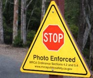 Stop sign camera warning