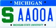 MSU license plate