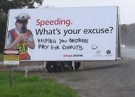 Speeding billboard